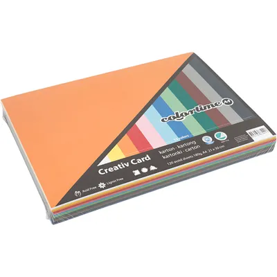Immagine prodotto di Cartoncino colorato A4, 12 x 10 fogli