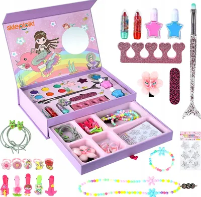 Produktbild von Lolex | Beauty Set Für Kinder - 350g - 6 Lidschatten - 2 Nagellacke - Mini-spiegel - Ab 5 Jahren