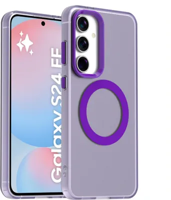 Produktbild von Handyhülle für Samsung Galaxy S24 FE, Hülle Kompatibel mit MagSafe, Schlank Durchscheinend Matt Stoßfest Schutzhülle Lila