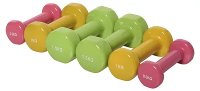 Produktbild von HOMCOM Kurzhantel Set mit Koffer Tragbar Hantelset  6er Set Stahl Rot+Gelb+Grün