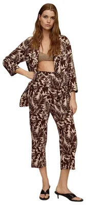 Produktbild von Mango Tropic Damen Stoff 7/8 Hose mit Leinen S