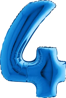 Produktbild von Riesenzahl Folienballon 40"/102cm | Blau Zahl: 4