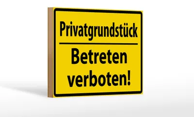 Produktbild von Holzschild Warnschild 18x12cm Privat Betreten verboten