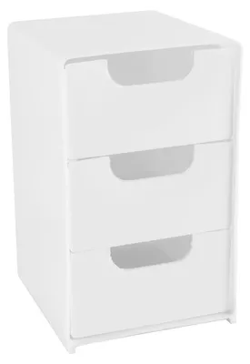 Schreibtisch-Organizer, 3 Schubladen, stapelbar, weiß