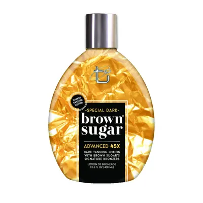 Imagen del producto de Azúcar moreno especial 45X – autobronceador para uso en salones de bronceado, proporciona un bronceado profundo y oscuro, contiene antioxidantes, reafirma la piel, hidrata y tiene un aroma exótico. 400 ml