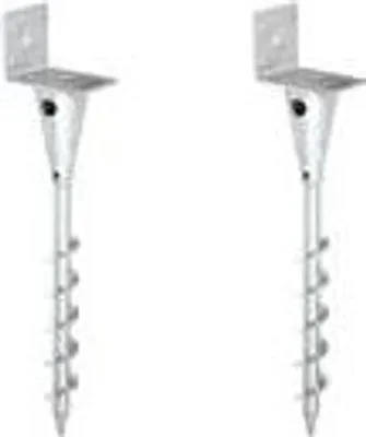 Image de Support de poteaux en L Alberts pour poteaux en bois carrés en botte, galvanisé à chaud, à visser, hauteur totale 470 mm, largeur 95 mm, hauteur 70 mm, profondeur 70 mm