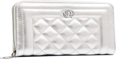 Produktbild von Rovicky | Gesteppte Brieftasche, mit großem Reißverschluss, für Frauen, Silber, 20x10 cm