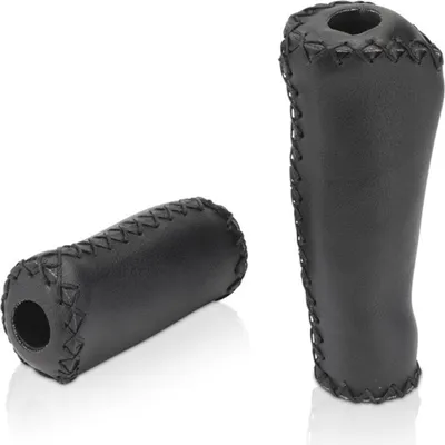 Produktbild von XLC GR-G11 Griffe 'Retro', 135/92 mm, Ø 22 mm, Lederoptik, schwarz (1 Paar)