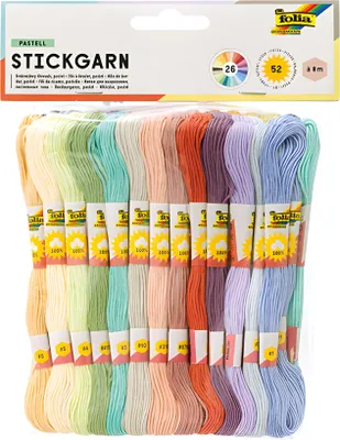 Image de folia fil à broder "Pastel" 52 docks de 8 m couleurs assorties