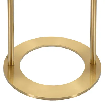 Produktbild von Glamouröse Bogen-Stehleuchte, 168 cm – Stehleuchte aus goldfarbenem Metall und weißer Glaskugel – Minimalistisches Design – E27 40 W