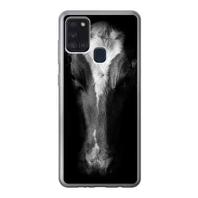 Produktbild von MuchoWow® Handyhülle Schutzhülle Hülle für Samsung Galaxy A21s Kuh - Tiere - Schwarz Silikon Softcase Handy Hülle - Hartschale