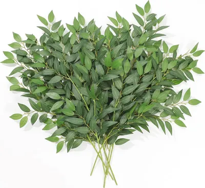 Produktbild von 6 Stück Italienische Ruscus Grün Stämme, Künstliche Zweig Grüne Blatt Faux Girlande Reben Hängender Sprühzweig für Hochzeitsstrauß Bogen Tisch Dekoration Wohnkultur