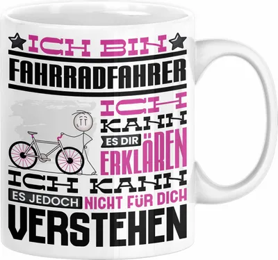 Produktbild von Fahrradfahrer Geschenk Tasse Lustige Geschenkdiee für einen Fahrradfahrer Geburtstag Ich Bin Fahrradfahrer Ich Kann Es Dir Erklären Aber Nicht Für Dich Verstehen (Weiß)