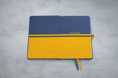 Produktbild von SIGEL LS104 Notizbuch linescape - kariert - ca. A5 - blau, gelb - Hardcover - 176 S. -