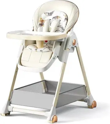 Produktbild von Famanu Faltbarer Hochstuhl mit Tisch - Weiß - 55 x 85 x 82 cm