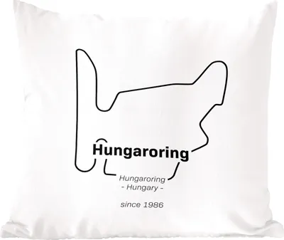 Produktbild von MuchoWow® Zierkissen Sofakissen Wohnzimmer Dekokissen 40x40 cm Formel 1 - Ungarn - Rennstrecke - Foto Kissen - Schlafzimmer Dekoration