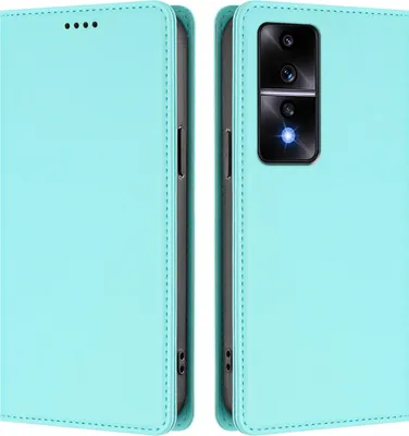 Obrázek produktu pro Kožené pouzdro pro Honor 80 GT, magnetické flipové pouzdro zPolyuretankůže se stojánkem Mátově zelená