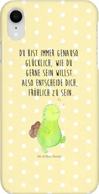 Produktbild von Mr. & Mrs. Panda Iphone XR Handyhülle Schildkröte Pfeifen - Gelb Pastell - Geschenk, Glück, Premium Kunststoff, Motivation, Depression, Handy Case, Fröhlich
