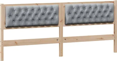 Imagen del producto de vidaXL, cabecero, otros, marrón y gris claro, 200 cm, madera maciza de pino
