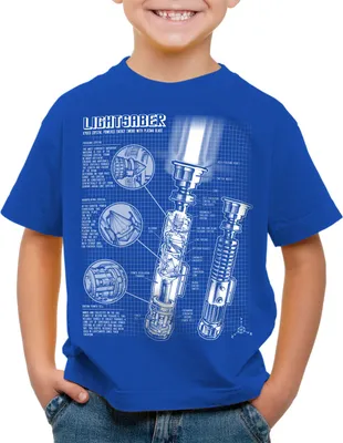 Produktbild von style3 Laserschwert Blaupause Kinder T-Shirt lichtschwert