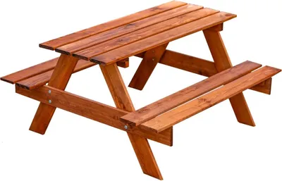 Produktbild von ITA Kindersitzgarnitur aus Holz Braun - Kinder Picknicktisch mit 2 Bänken - Kinder Sitzgruppe für Indoor & Outdoor - Qualität direkt vom Hersteller -  EU