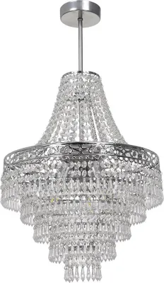 Immagine prodotto di Lampadario glamour in cristallo argento 3xE14 40W CORAL Milagro