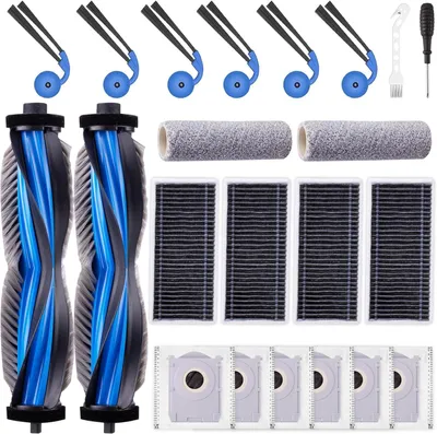 Produktbild von 22 Stück Zubehörset für ECOVACS DEEBOT X9 PRO OMNI / X9 PRO / X11 Saugroboter, Ersatzteile 2 Hauptbürste 2 Wischwalze 6 Staubbeutel 6 Seitenbürste 4 Filter 1 Reinigungsbürste 1 Schraubendreher