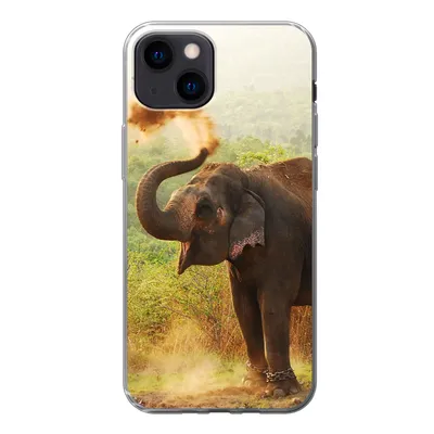 Produktbild von MuchoWow® Handyhülle Schutzhülle Hülle für iPhone 13 mini Elefant - Tiere - Wald - Bäume Silikon Softcase Handy Hülle - Softcase