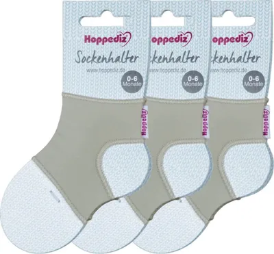 Produktbild von HOPPEDIZ Babysocken Sockenhalter 3-er Set grau