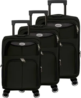 Produktbild von Gustav Voss 3-tlg. Reisekoffer-Set Schwarz Serie Mykonos 64600