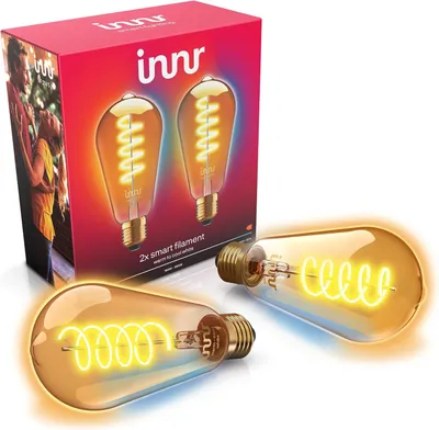Produktbild von Innr Zigbee E27 Smart Lampe, funktioniert mit Hue* (Bridge erforderlich), Edison LED Glühbirne, Warmweiß bis Kaltweiß, Dimmbar, 620lm, 2-Pack