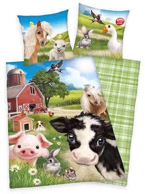 Immagine prodotto di Biancheria da letto con animali della fattoria Herding Farm World 135 x 200 cm 100% cotone