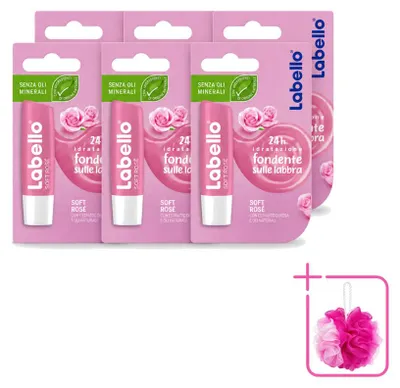 Productafbeelding van 6 x Labello Soft Rosé lippenbalsem - 4,8 g - Voordeelverpakking - 6 stuks