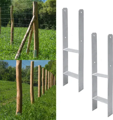 Produktbild von Jopassy 2x H-Anker Pfostenträger Gartenspielgeräte-Zubehör 600MM verzinkt feuerverz Feuerverzinkt Pfostenanker