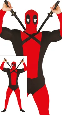 Immagine prodotto di Supereroe Avventura Figura Con Fascino Mascherato Per Carnevale Fasching Costume Party Eccitazione Con Rosso E Nero Design Cartoon Ispirazione, Taglia: 54 - 56 (XL) Colore: Rosso