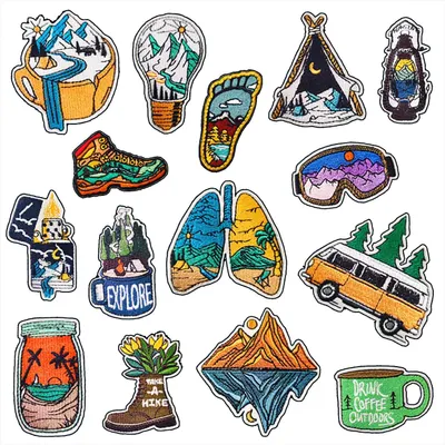 Image de Patch thermocollant de 80 x 80 mm, brodé, adapté à tous les tissus, pour vêtements