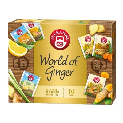Produktbild von TEEKANNE - World of Ginger - Natürliche Ingwer-Früchtetee-Mischung - 6 x 5 Teebeutel (55 g)