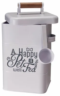 Produktbild von HOWHOMELY | Vorratsdose - Tierfutter - 8L - weiß - Futterbehälter - Katzen Hund - mit Deckel