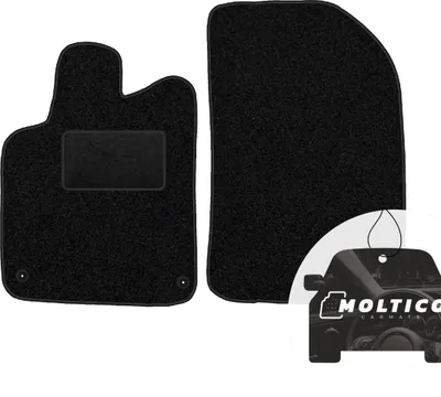 Produktbild von moto-MOLTICO Vorne Fußmatten Auto Velours Autoteppiche Schwarz Automatten Set 2-teilig passend für Peugeot 407 I Citroen C5 I 2001-2011