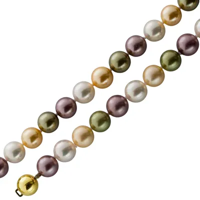 Produktbild von Perlenkette synth. Südseeperlen 10.mm Gold 585 multicolor 45