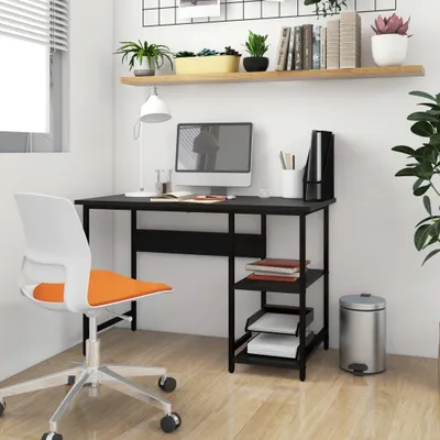 Produktbild von Computertisch für das Büro, schwarz, 105 x 55 x 72 cm, aus MDF und Metall