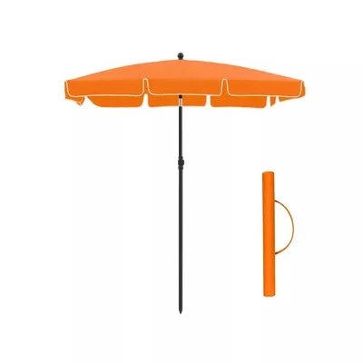 Immagine prodotto di In And OutdoorMatch ombrellone Earnestine - Ombrellone rettangolare da giardino - 200 x 125 cm - protezione UV fino a UPF 50+ - pieghevole - con rivestimento in PA - giardino - terrazza - senza supporto - arancione