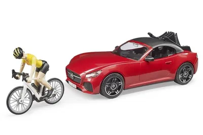 Zdjęcie produktu dla bruder 3485 bruder Roadster mit Rennrad Spielzeugauto