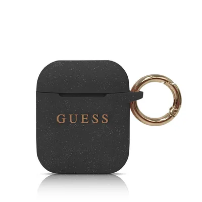 Obrázek produktu pro GUESS Silikonový kryt Airpod Ring s potiskem - černý (GUACCSILGLBK)
