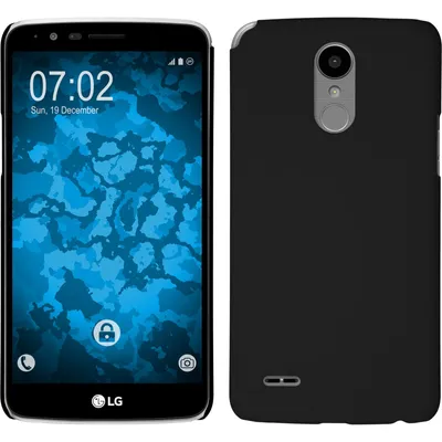 Produktbild von PhoneNatic Case kompatibel mit LG Stylus 3 - Hülle schwarz gummiert Hard-case + 2 Schutzfolien
