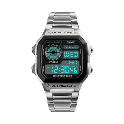 A studio shot of a digital watch.