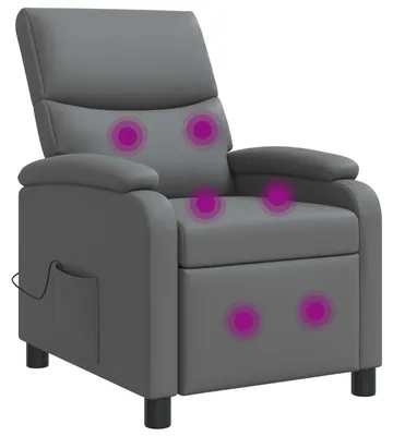 Image de Fauteuil de massage relax gris en similicuir vidaXL