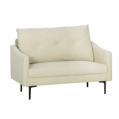 Produktbild von 2-Sitzer Sofa mit Schaumstoff-Polsterung und Stoffbezug Polstermöbel Sofa Wohnzimmersofa für Wohnzimmer Cremeweiß