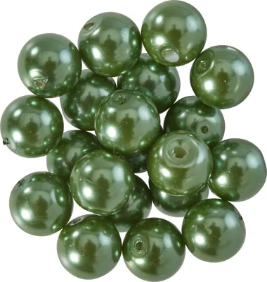 Produktbild von Glaswachsperlen Ø 10 mm, 20 Stück Dunkelgrün