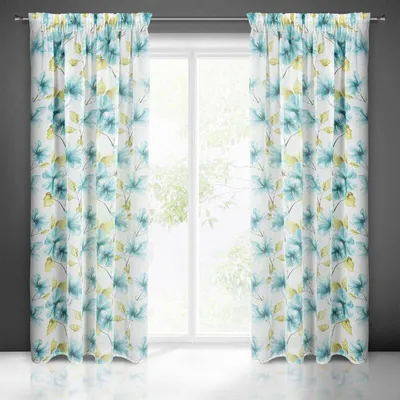Produktbild von Gardine SOFIA weiß blau 140x270 cm  Kräuselband